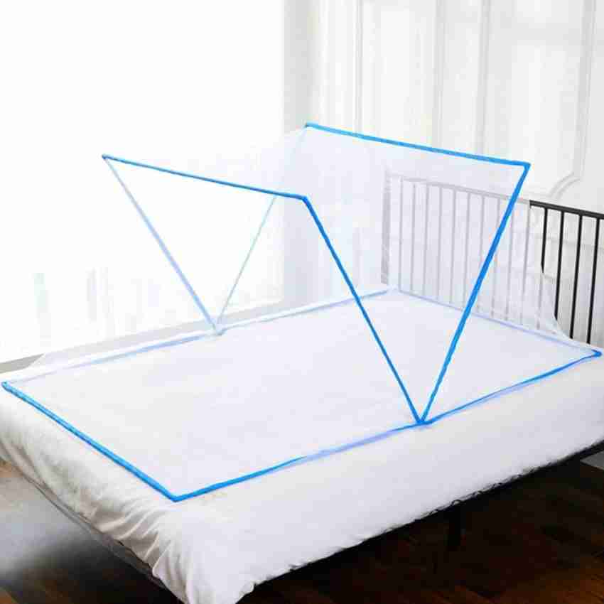 Comfort Mosquito Net Foldable Poly Cotton Mosquito Net (4 x 6 1/4 Ivory/White/Pink-for Single and Double Bed Size)